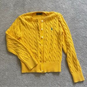 Ralph Lauren cable knit cotton crewneck cardigan